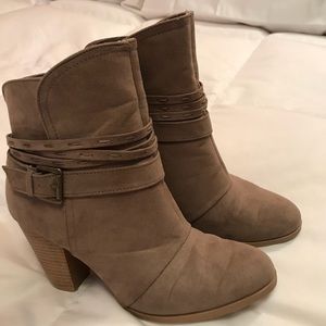 Grey suede booties